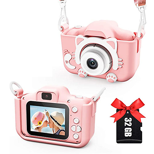 

Digital Camera Toys Dual Selfie Video Recorder Cat Gift with 32GB SD Card 1080p HD Kid's Adults' Boys and Girls Toy Gift