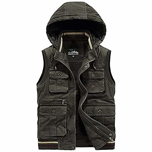 

Winter Men's Thick Vest Sleeveless Jacket Large Size Multi-Pocket Outdoor Vest Shoulder Coat Cold Protection