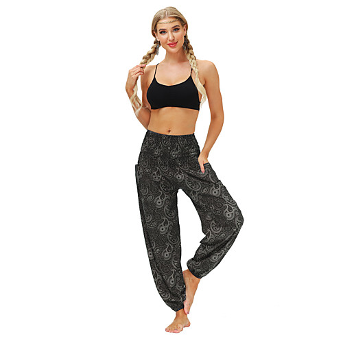 

Women's Yoga Pants Side Pockets Harem Bloomers Bottoms Breathable Quick Dry Bohemian Black Yoga Fitness Gym Workout Sports Activewear / Casual / Athleisure