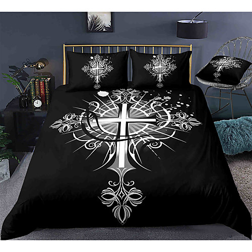 

Easter Cross 3-Piece Duvet Cover Set Hotel Bedding Sets Comforter Cover with Soft Lightweight Microfiber, Include 1 Duvet Cover, 2 Pillowcases for Double/Queen/King(1 Pillowcase for Twin/Single)