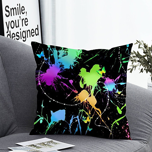 

1 pcs Polyester Pillow Cover Pillow Cover & Insert, Geometric Simple Classic Square Zipper Polyester Traditional Classic