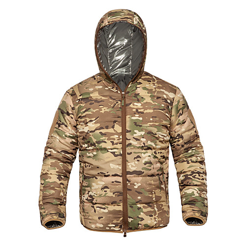 

Men's Hunting Jacket Outdoor Thermal Warm Waterproof Windproof Wearproof Fall Winter Spring Camo Polyester Black Yellow