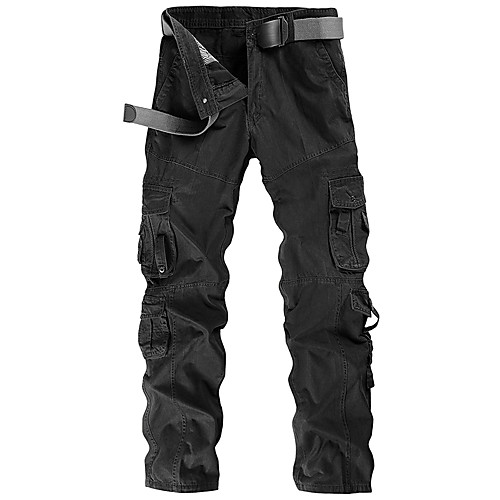 

Men's Cargo Casual / Sporty Daily Holiday Pants Tactical Cargo Pants Solid Colored Full Length Zipper Pocket Gray Green Smoky gray Black Khaki