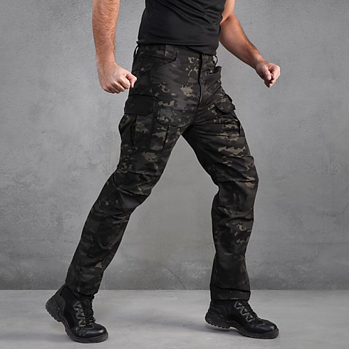 

Men's Hiking Pants Trousers Hunting Pants Waterproof Ventilation Wearproof Fall Spring Solid Colored Camo / Camouflage Spandex Cotton for Black Camouflage Khaki S M L XL XXL