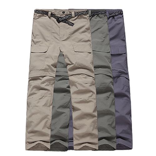 

Men's Hiking Pants Trousers Convertible Pants / Zip Off Pants Solid Color Outdoor Breathable Quick Dry Sweat-wicking Wear Resistance Pants / Trousers Bottoms Dark Grey Army Green Khaki Hunting