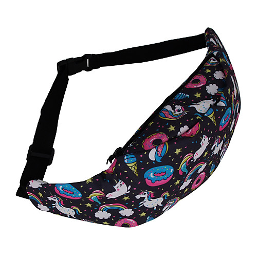 

Women's Bags Oxford Cloth Fanny Pack Zipper Printing Daily Outdoor 2021 Black Grey Watermelon Red Black Blue