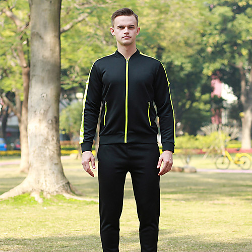 

Men's Hiking Jacket with Pants Winter Outdoor Lightweight Windproof Breathable Quick Dry Clothing Suit Fishing Climbing Camping / Hiking / Caving Black suit