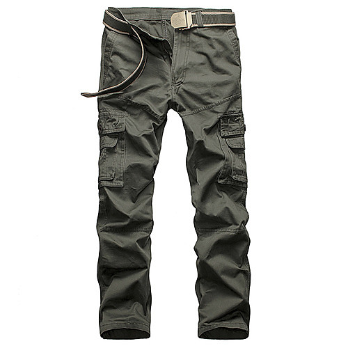 

Men's Hiking Pants Trousers Hiking Cargo Pants Tactical Pants Solid Color Outdoor Windproof Breathable Anti-tear Multi-Pockets Cotton Bottoms White Army Green Grey Khaki Green Hunting Fishing Climbing