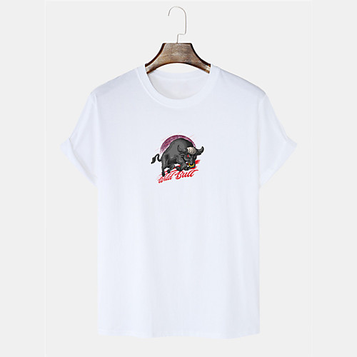 

Men's Unisex T shirt Hot Stamping Graphic Prints Animal Plus Size Short Sleeve Casual Tops 100% Cotton Fashion White Black Blue