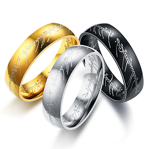 

Band Ring Classic Black Gold Silver Titanium Steel Number Letter Lord of the Ring Artistic European Inspirational 1pc 6 7 8 9 10 / Men's