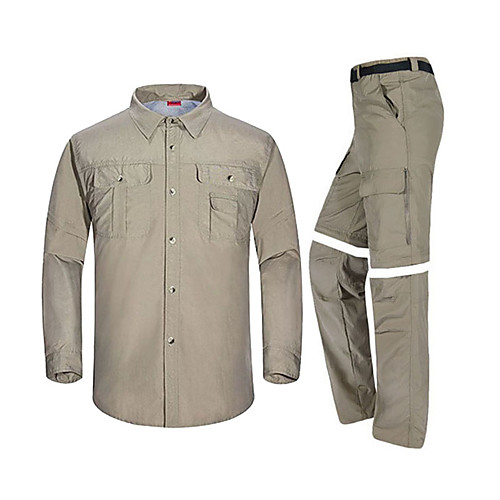 

Men's Hiking Shirt with Pants Convertible Pants / Zip Off Pants Long Sleeve Outdoor Quick Dry Fast Dry Breathability Multi Pocket Convert to Short Sleeves Clothing Suit Spring Summer Polester
