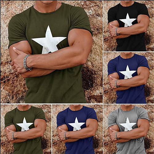 

Men's Short Sleeve Workout Tops Running Shirt Tee Tshirt Top Casual Athleisure Breathable Quick Dry Moisture Wicking Gym Workout Running Active Training Jogging Exercise Sportswear Normal Black Blue