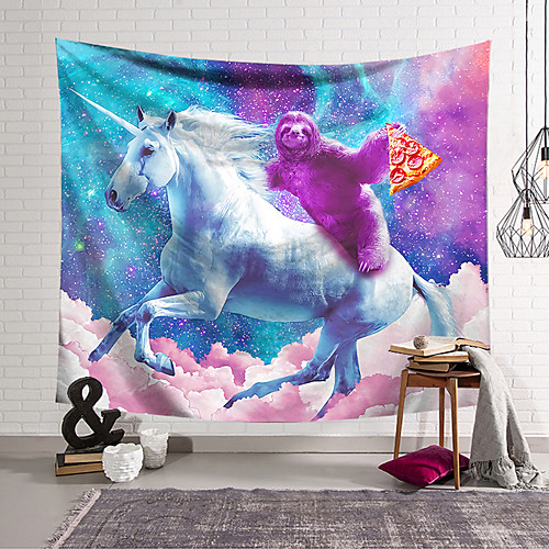 

Wall Tapestry Art Decor Blanket Curtain Hanging Home Bedroom Living Room Decoration Polyester Unicorn Brown Sloth Bear Pizza Color Sky