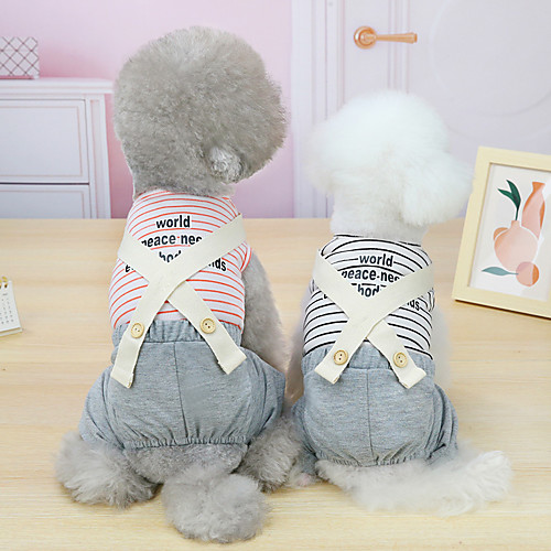 

Dog Cat Jumpsuit Stripes Basic Adorable Cute Dailywear Casual / Daily Dog Clothes Puppy Clothes Dog Outfits Breathable Black Red Costume for Girl and Boy Dog Cotton S M L XL XXL