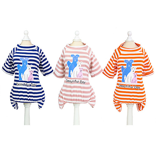 

Dog Cat Jumpsuit Pajamas Stripes Basic Adorable Cute Dailywear Casual / Daily Dog Clothes Puppy Clothes Dog Outfits Breathable Blue Pink Orange Costume for Girl and Boy Dog Cotton S M L XL XXL