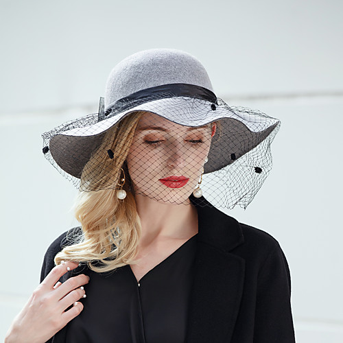 

Elegant Fashion 100% Wool Hats with Bowknot 1pc Wedding Headpiece