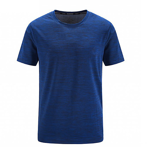

Men's T shirt Hiking Tee shirt Short Sleeve Crew Neck Tee Tshirt Top Outdoor Lightweight Breathable Quick Dry Soft Summer Elastane Polyester Solid Color Blue Grey Green Fishing Climbing Running