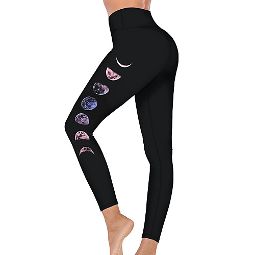 

21Grams Women's High Waist Yoga Pants Cropped Leggings Tummy Control Butt Lift Breathable Black Fitness Gym Workout Running Winter Sports Activewear High Elasticity