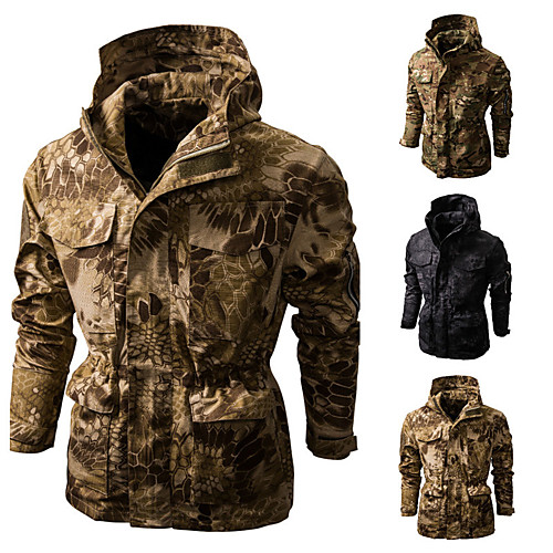 

men's military tactical jacket fleece hooded coat soft shell camouflage outdoor hunting outwear