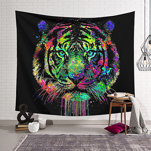 

Wall Tapestry Art Decor Blanket Curtain Hanging Home Bedroom Living Room Decoration Polyester Tiger Fierce