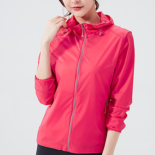 

Women's Hiking Skin Jacket Hiking Windbreaker Outdoor Solid Color Packable Waterproof Lightweight UV Sun Protection Outerwear Jacket Top Elastane Full Length Visible Zipper Fishing Climbing Running