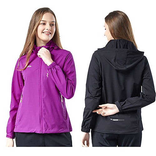 

Women's Hoodie Jacket Hiking Softshell Jacket Hiking Windbreaker Outdoor Waterproof Lightweight Windproof Breathable Jacket Top Fishing Climbing Camping / Hiking / Caving Female black Female rose red