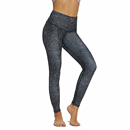 

Women's Printed Yoga Pants Power Stretch Workout Leggings High Waist Non See-Through Tummy Control Leggings Black