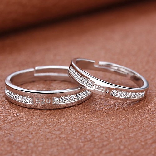 

Couple Rings Geometrical Silver S925 Sterling Silver Love Precious Elegant Fashion 1 Pair Adjustable / Couple's / Adjustable Ring