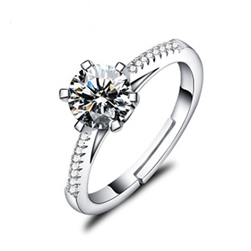 

Ring tiny diamond White S925 Sterling Silver Ball Elegant Fashion 1pc One Size / Women's / Promise Ring