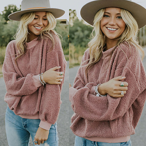 

Women's Sweatshirt Sweater Pullover Pure Color Crew Neck Sport Athleisure Sweatshirt Top Long Sleeve Breathable Soft Comfortable Everyday Use Casual Daily Outdoor / Winter