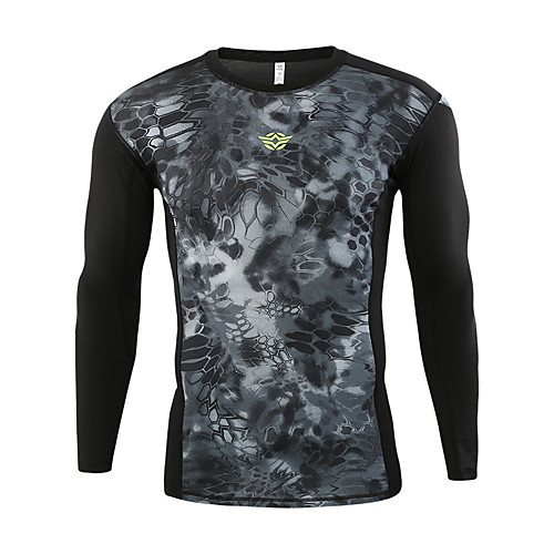 

Men's T shirt Hiking Tee shirt Military Tactical Shirt Long Sleeve Crew Neck Tee Tshirt Top Outdoor Lightweight Breathable Quick Dry Stretchy Autumn / Fall Spring Polyester Camo Black Green Hunting