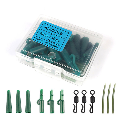 

40 pcs Fishing Accessories Set Plastic Silicon Steel Stainless Easy to Carry Easy to Use Carp Fishing