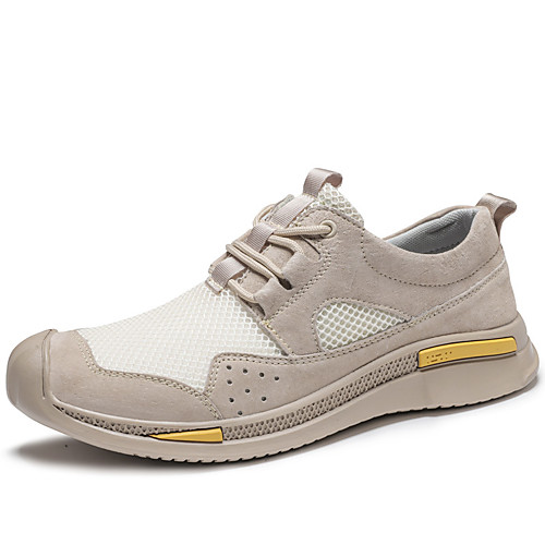 

Men's Trainers Athletic Shoes Casual Athletic Outdoor Running Shoes Walking Shoes Mesh Breathable Non-slipping Wear Proof Black Beige Gray Color Block Fall Spring