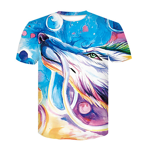 

Men's T shirt 3D Print 3D Rivet Mesh Short Sleeve Casual Tops Black / Red Green / Black Blue-Green