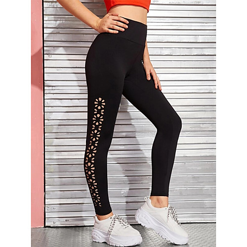 

Women's Sports Leggings Sweatpants Pants Plain Full Length Black