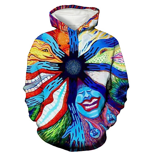 

Men's Pullover Hoodie Sweatshirt 3D Graphic Prints Print Daily Holiday 3D Print 3D Print Hoodies Sweatshirts Rainbow