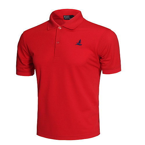 

Men's T shirt Hiking Tee shirt Short Sleeve Stand Collar Tee Tshirt Top Outdoor Lightweight Breathable Quick Dry Soft Summer Polyester Solid Color White Black Red Fishing Climbing Running