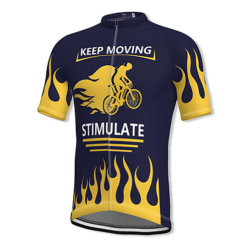 

21Grams Men's Short Sleeve Cycling Jersey Spandex Yellow Bike Top Mountain Bike MTB Road Bike Cycling Breathable Quick Dry Sports Clothing Apparel / Athleisure