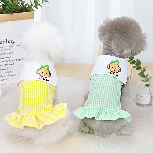 

Dog Cat Dress Print Car Basic Adorable Cute Dailywear Casual / Daily Dog Clothes Puppy Clothes Dog Outfits Breathable Yellow Orange Green Costume for Girl and Boy Dog Cotton XS S M L XL