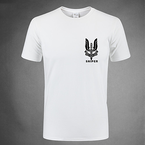 

Men's Camouflage Hunting T-shirt Military Tactical Shirt Outdoor Breathable Ventilation Wearproof Summer Cotton White Black Green