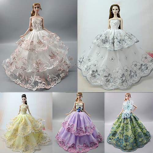 

Doll accessories Doll Clothes Doll Dress Wedding Dress Party / Evening Princess Lolita Wedding Ball Gown Lace Tulle Lace Cotton Blend Silk / Cotton Blend For 11.5 Inch Doll Handmade Toy for Girl's
