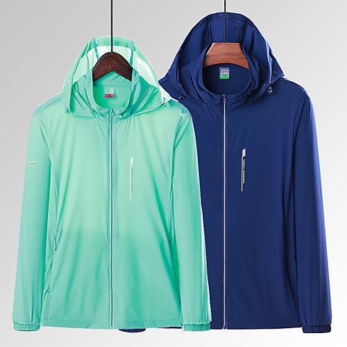 

Women's Hiking Skin Jacket Hiking Windbreaker Outdoor Solid Color Packable Waterproof Lightweight UV Sun Protection Outerwear Jacket Top Elastane Fishing Climbing Running White Red Light Green