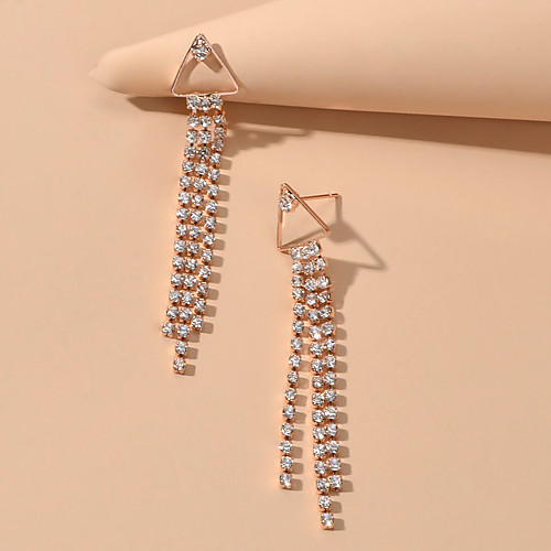 

Women's Drop Earrings Chandelier Elegant Imitation Diamond Earrings Jewelry Gold / Silver For Date Festival
