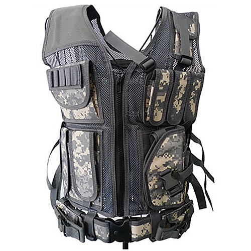 

Men's Hunting Gilet Outdoor Waterproof Ventilation Wearproof Thick Fall Spring Summer Camo Polyester Jungle camouflage ACU CP