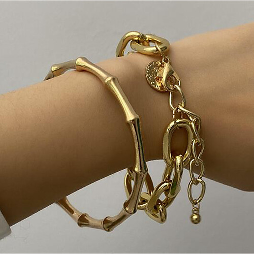 

Women's Mismatched Fashion Stylish Classic Alloy Bracelet Jewelry Gold / Silver For Festival