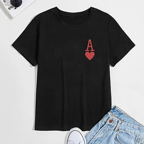 

Men's T shirt Hot Stamping Letter Print Short Sleeve Casual Tops 100% Cotton Casual Fashion Black