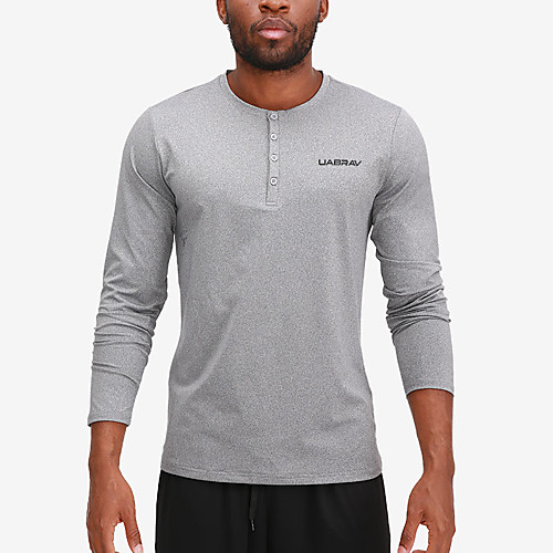 

Men's T shirt Hiking Tee shirt Long Sleeve Crew Neck Tee Tshirt Top Outdoor Lightweight Breathable Quick Dry Soft Autumn / Fall Spring Polyester Solid Color Black Blue Grey Fishing Climbing Running