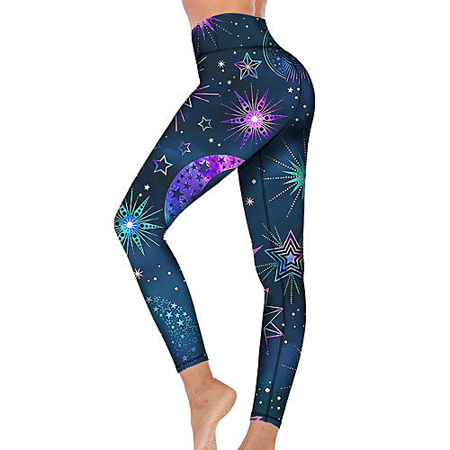 

21Grams Women's High Waist Yoga Pants Cropped Leggings Tummy Control Butt Lift Breathable Dark Navy Fitness Gym Workout Running Winter Sports Activewear High Elasticity
