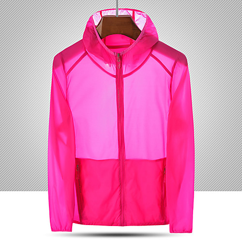 

Women's Hiking Skin Jacket Hiking Windbreaker Outdoor Solid Color Packable Waterproof Lightweight UV Sun Protection Outerwear Jacket Top Elastane Full Length Visible Zipper Fishing Climbing Running