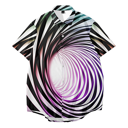

Men's Shirt 3D Print Paisley Abstract Button-Down 3D Print Short Sleeve Daily Tops Casual Fashion Hawaiian Purple